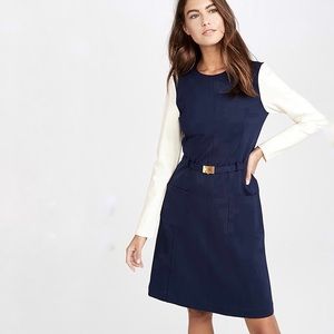 Tory Burch color-block ponte dress w/gold buckle